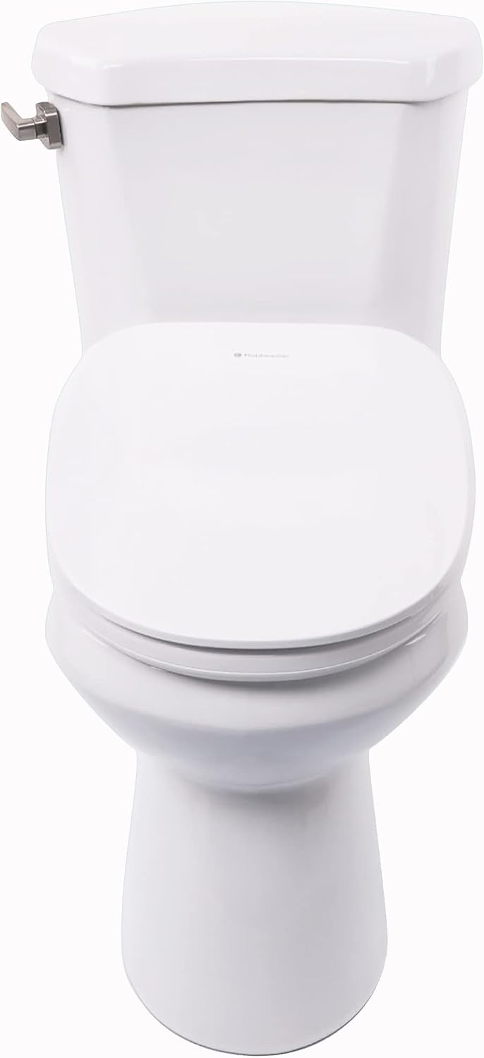 By Fluidmaster 9500E-001 Electronic Bidet Heated Toilet Seat with Warm Water and Air Dryer, Deodorizer, Easy Install, Elongated, White