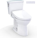 TOTO® Drake® Transitional WASHLET®+ Two-Piece Elongated 1.28 GPF Universal Height TORNADO FLUSH® Toilet with S5 Bidet Seat, Cotton White - MW7863446CEFG.10#01