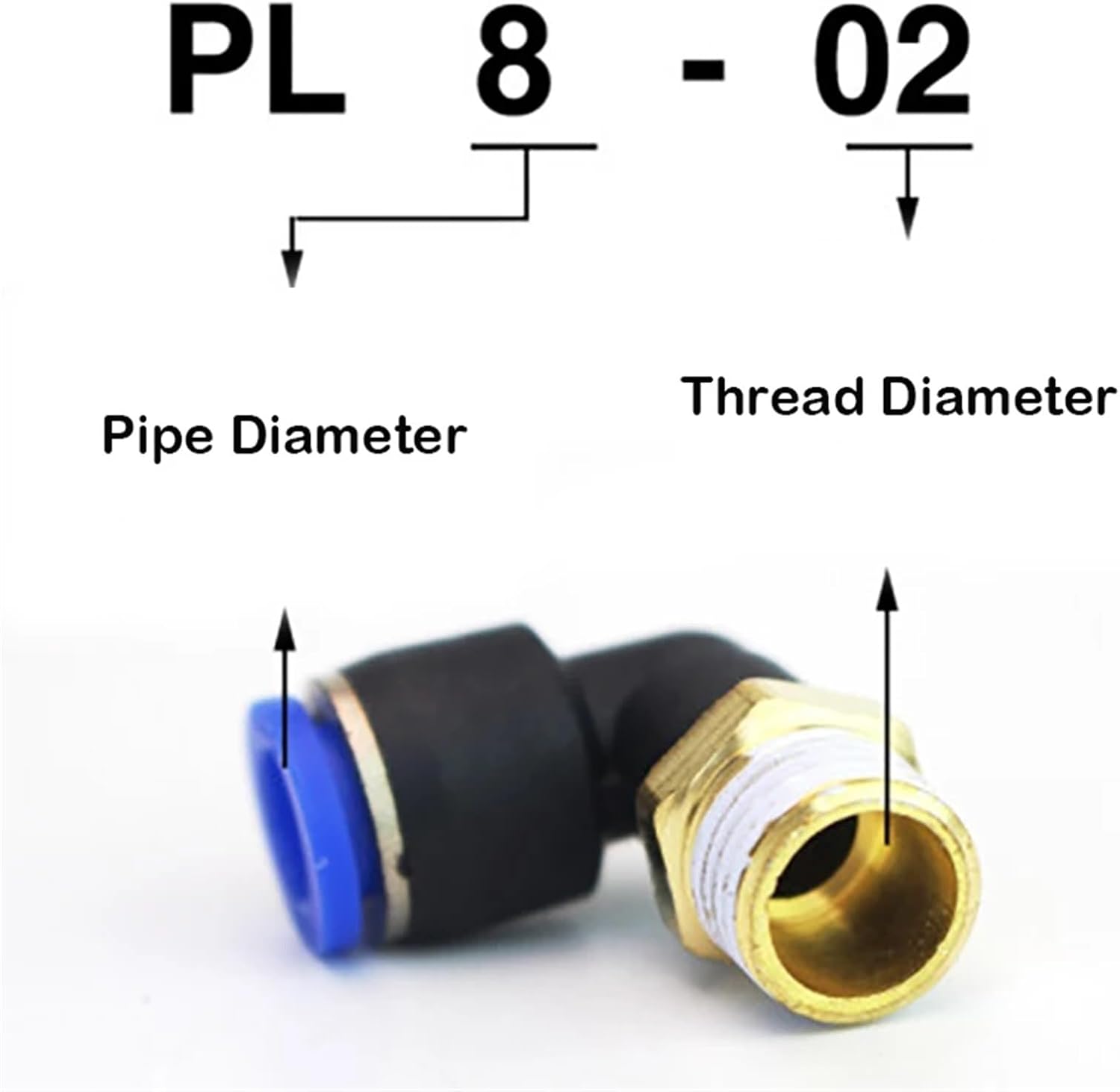 PL Elbow 4-M5 6-M5 Straight Air Connector Pneumatic Quick Fittings 1/8 1/4 3/8 1/2 Male Thread Push In 100Pcs(PL10-02)