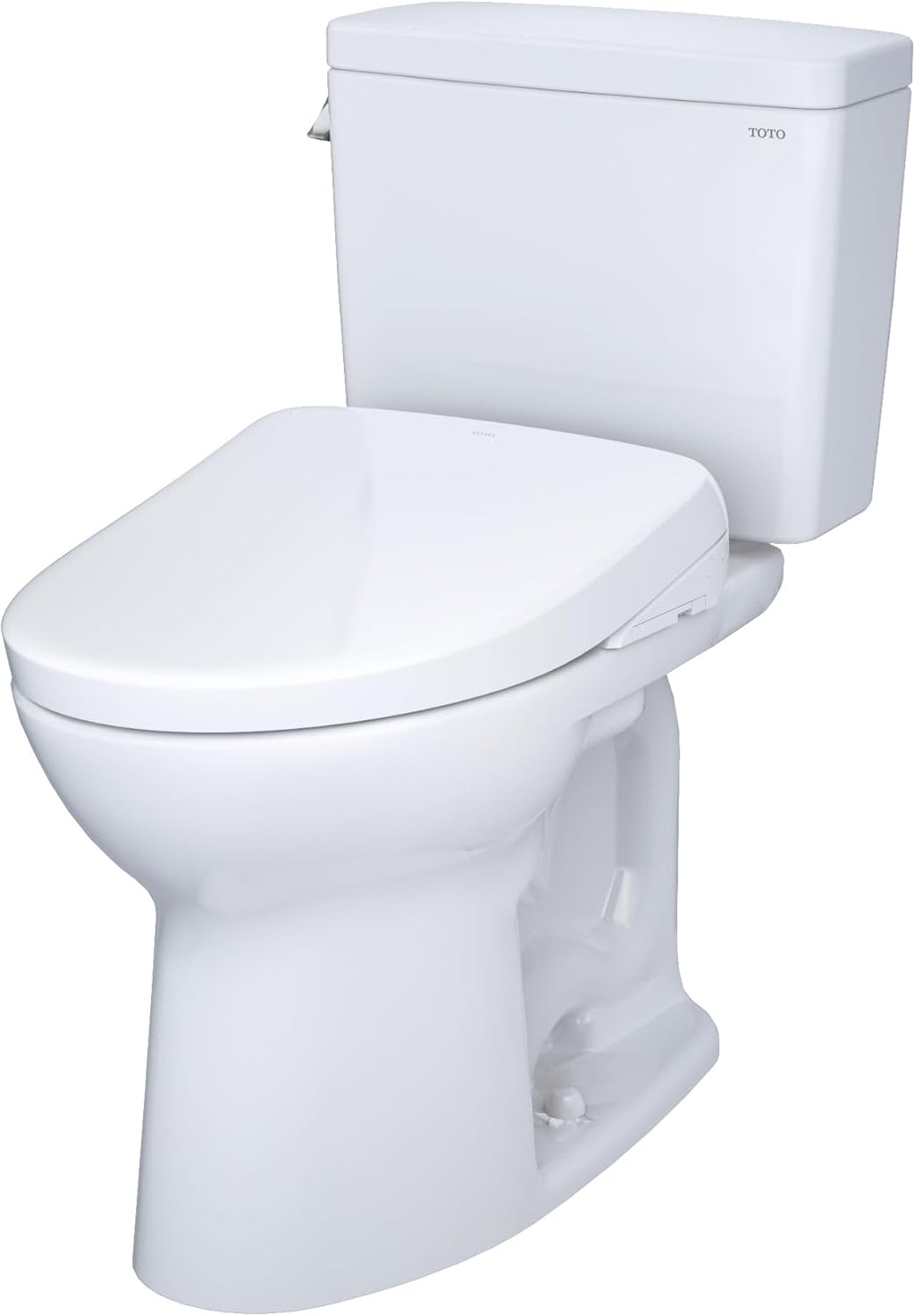 TOTO® Drake® WASHLET®+ Two-Piece Elongated 1.6 GPF Universal Height TORNADO FLUSH® Toilet with S7A Contemporary Bidet Seat, Cotton White - MW7764736CSFG#01