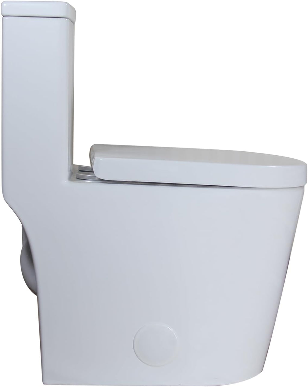 WinZo WZ5089WG Compact One Piece Toilet 23' Depth,Dual Flush Golden Button For Small Modern Bathroom 12' Rough-in White