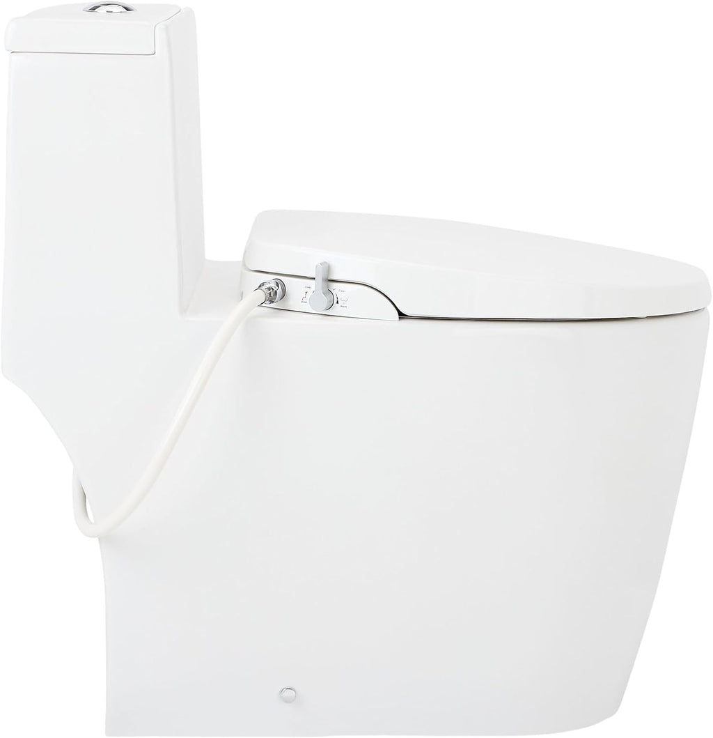 Signature Hardware 481678 Sitka 1.28 GPF One Piece Elongated Toilet - Bidet Seat Included, ADA Compliant - White