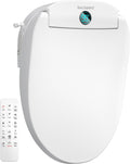 Elongated Heated Bidet Toilet Seat with Dual-Control Panel, LED Display, Instant Warm Water & Air Dryer, Self-Cleaning Nozzle, Soft-Close Lid, UV Nightlight, Child/ECO/Silent Modes