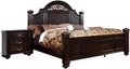 Furniture of America FOA Damos 2pc Dark Walnut Solid Wood Bedroom Set - King + Nightstand