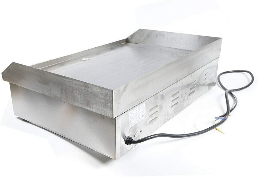 Commercial Griddle,3000W 110V Commercial Electric Countertop Griddle Stainless Iron Flat Top Grill Hot Plate BBQ 50°C to 300°C Adjustable Temp Control
