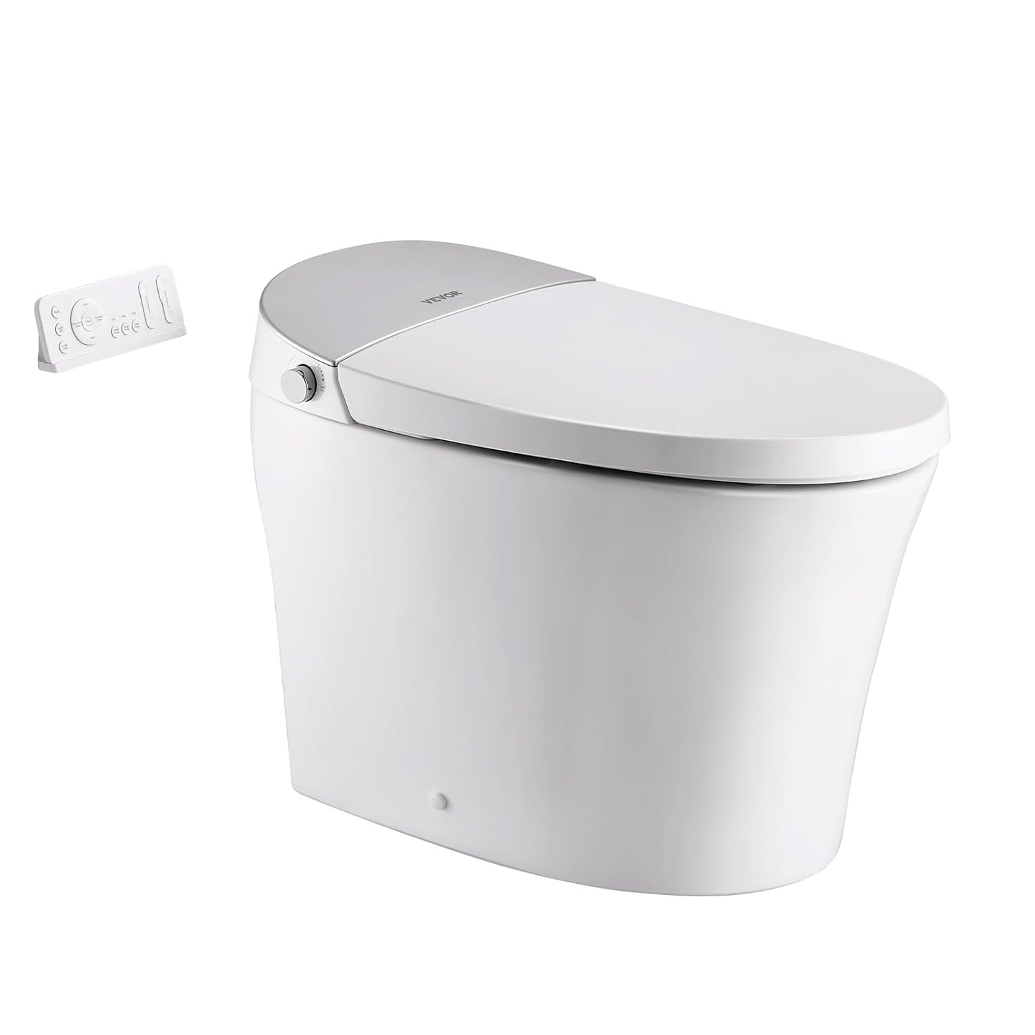 VEVOR Smart Toilet, One Piece Toilet with Bidet Built in, Foot Sensor Operation, Warm Water Sprayer & Air Drying,Easy Operated Toilet with Remote Control, Heated Seat with LED Display