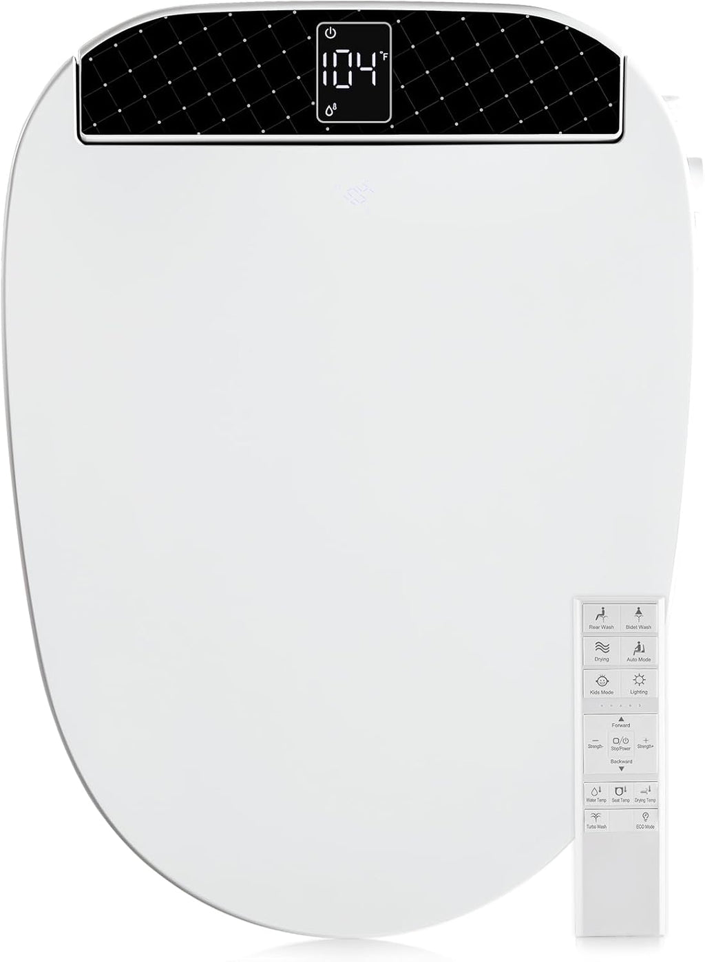 Combier CMA210S-B Bidet Toilet Seat with Heated Seat, Turbo Wash, Warm Water & Air Dryer – Wireless Remote + Side Panel Control(Elongated)