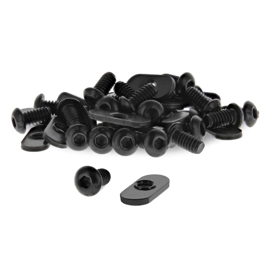 8020, 3393, 10 Series Bolt Combo, 1/4-20 x 0.5 Inch Button Head Socket Cap Screw with Slide in Economy T-Nut Steel Hardware 80/20 Nuts and Bolts Set (250 Pack)