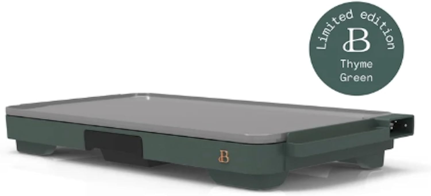 Stunning XL Electric Griddle 12' x 22,' Non-stick (Thyme Green)