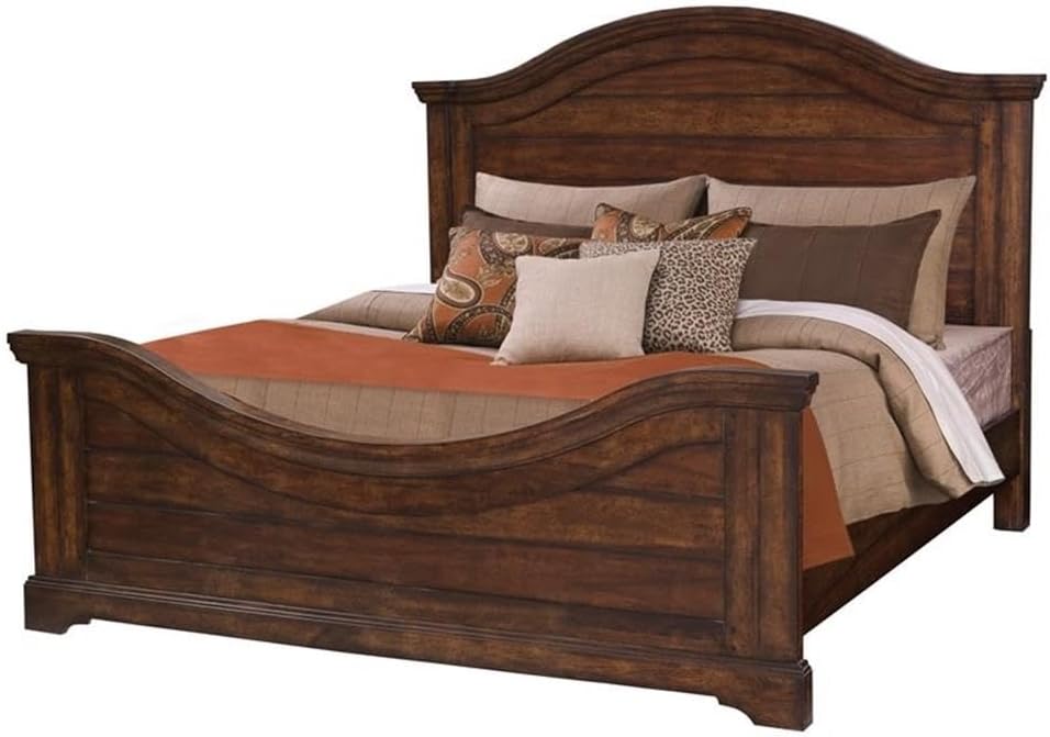 American Woodcrafters Stonebrook Panel Bed, Queen, Tobacco