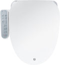 Electronic Heated Bidet Toilet Seat Elongated, Smart Heated Bidet Toilet Seat with Self-Cleaning Nozzle for Rear and Front Cleansing, Warm Air Dryer and Temperature Controlled