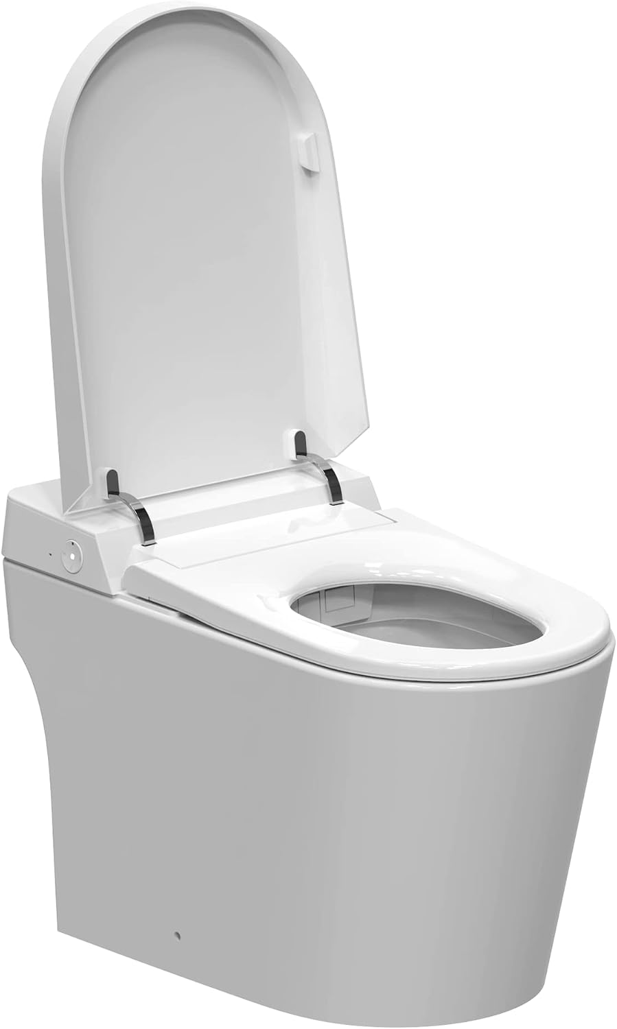 Elongated Smart Bidet Toilet Seat with Dual Flushing - One Piece Heated Toilet Seat Air Dryer - Tankless & Touchless Toilet Bidet with 6 Levels of Seat and Wind Temperature