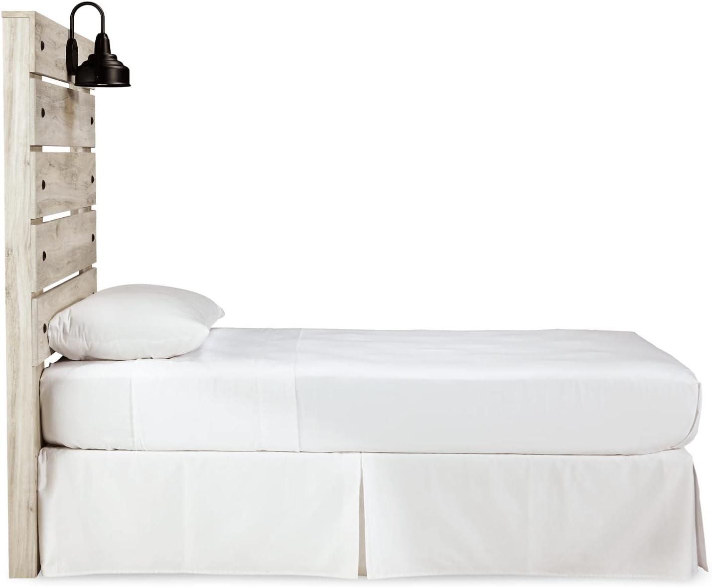 Signature Design by Ashley Cambeck Farmhouse Panel Headboard ONLY with USB Charging Stations, Twin, Whitewash