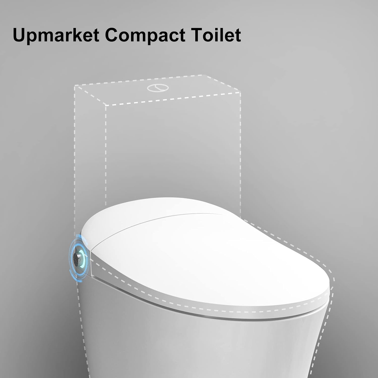 HOROW Heated Toilet, Upmarket Compact Toilet, One Piece Smart Toilet with Heating Seat, Small Tankless Toilet with Blackout Flush, Soft Close Cover, 25.6(L) x 15.6(W) x 19.8(H)