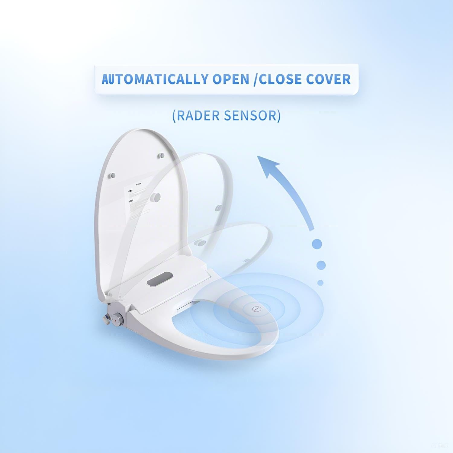 Electric Bidet Toilet Seat with Auto open/close, Adjustable Heated Seat and Instant Warm Water, Elongated Bidet Attachment for Toilet with Wireless Remote Air Dryer, Self-Clean Nozzle, Front Rear Wash