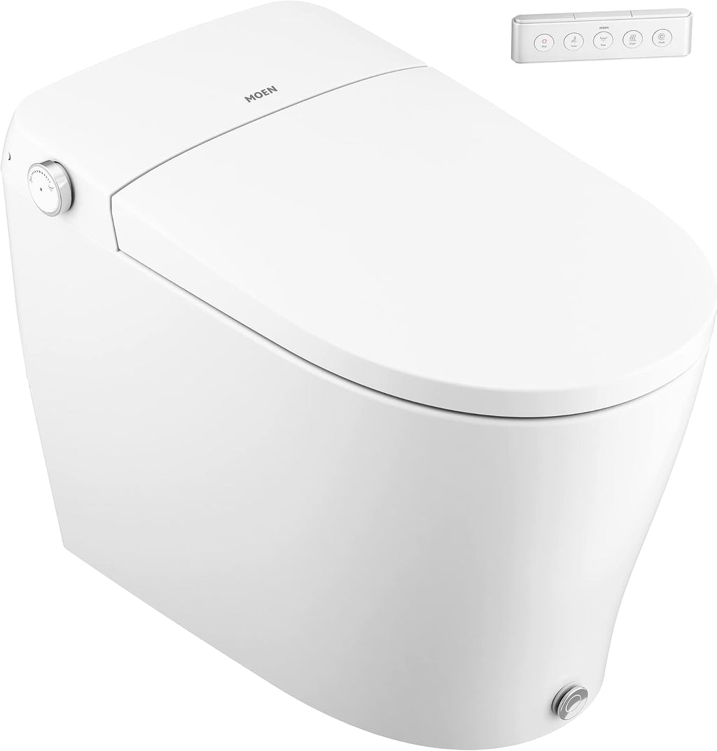 Moen 5-Series White Tankless Bidet One Piece Elongated Bidet Toilet with UV Sterilization and Hands-Free Functionality, ET2200