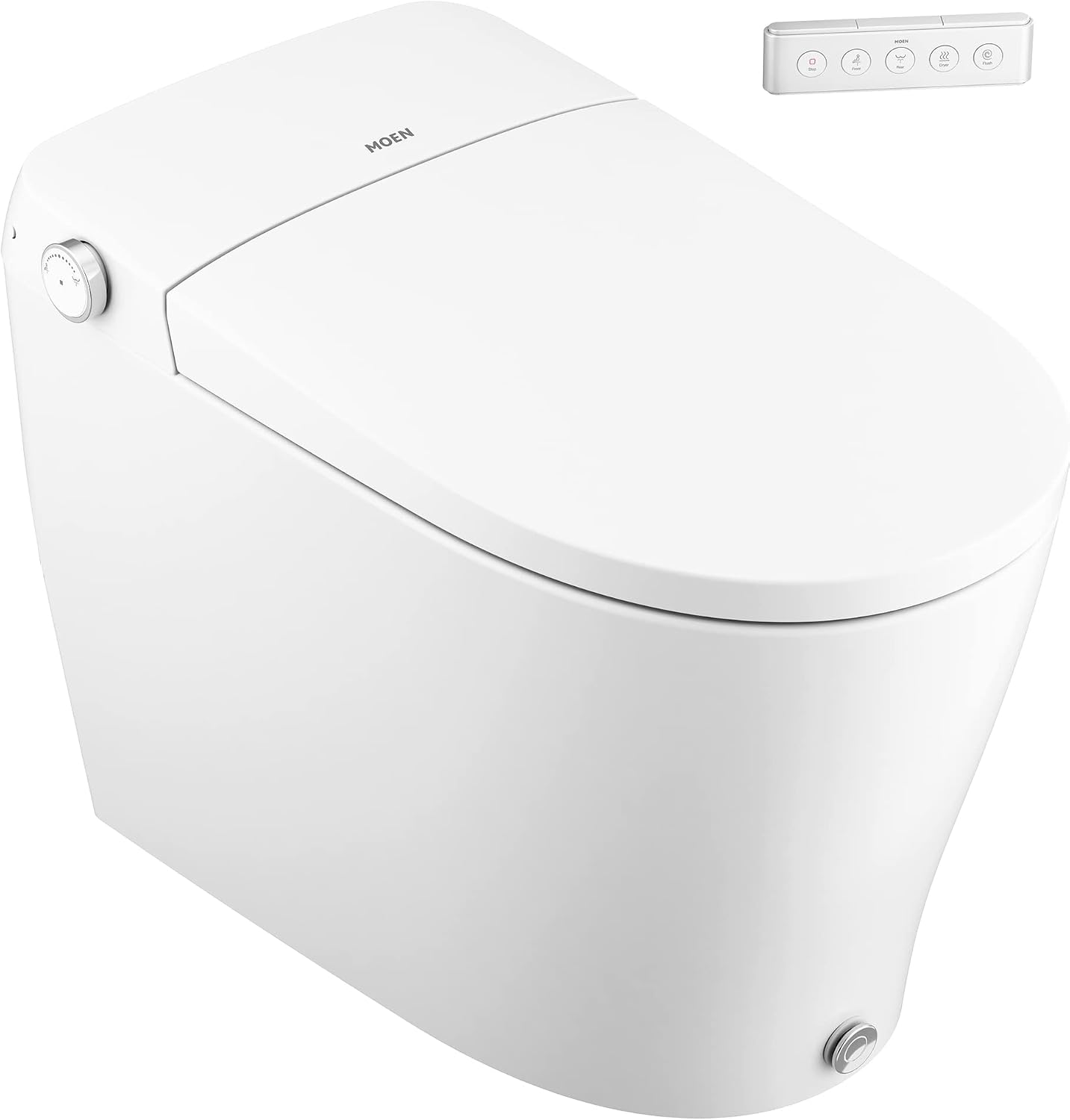 Moen 5-Series White Tankless Bidet One Piece Elongated Bidet Toilet with UV Sterilization and Hands-Free Functionality, ET2200