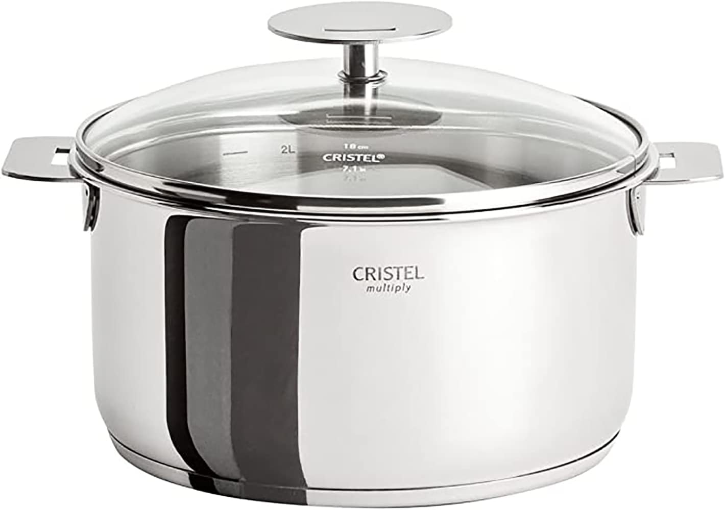 Cristel Mutine Stainless Steel 3 Quart Saute Pan with Domed Glass Lid