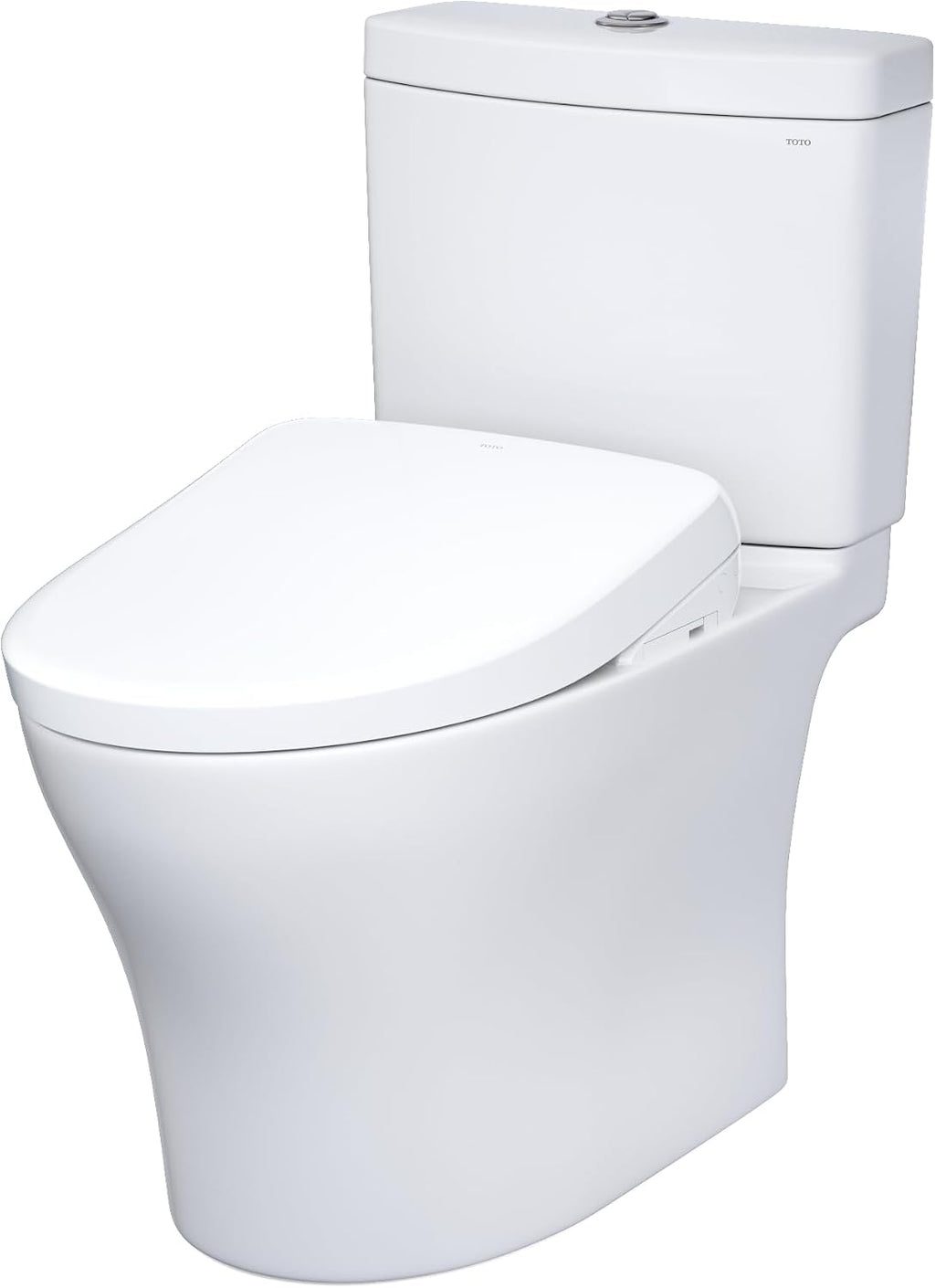TOTO® WASHLET®+ Aquia® IV Two-Piece Elongated Dual Flush 1.28 and 0.9 GPF Toilet with S7 Contemporary Bidet Seat, Cotton White - MW4464726CEMFGN#01