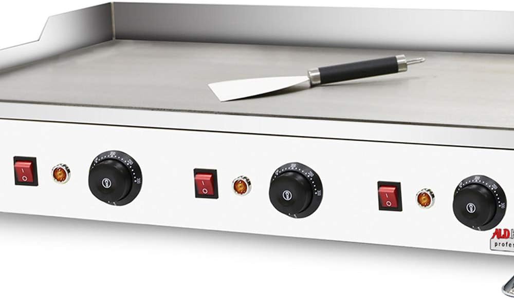 ALDKitchen Flat Top Griddle | Teppanyaki Grill with Dual Thermostat | No plug | 110V (30.15' x 17.59')