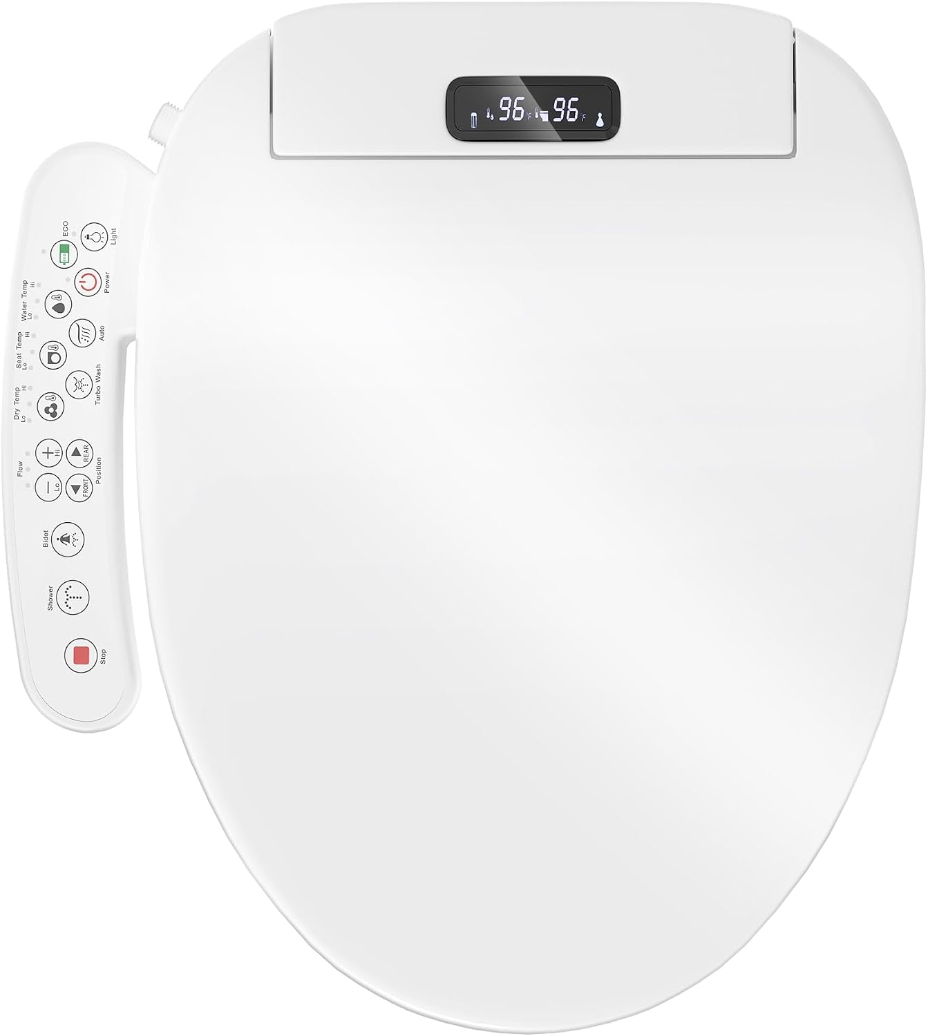 Upgrade Bidet Toilet Seat Elongated, Rear and Feminine Wash, Unlimited Warm Water, Heated Seat, Warm Air Drying, Soft Close Lid Upgraded Bidet Toilet