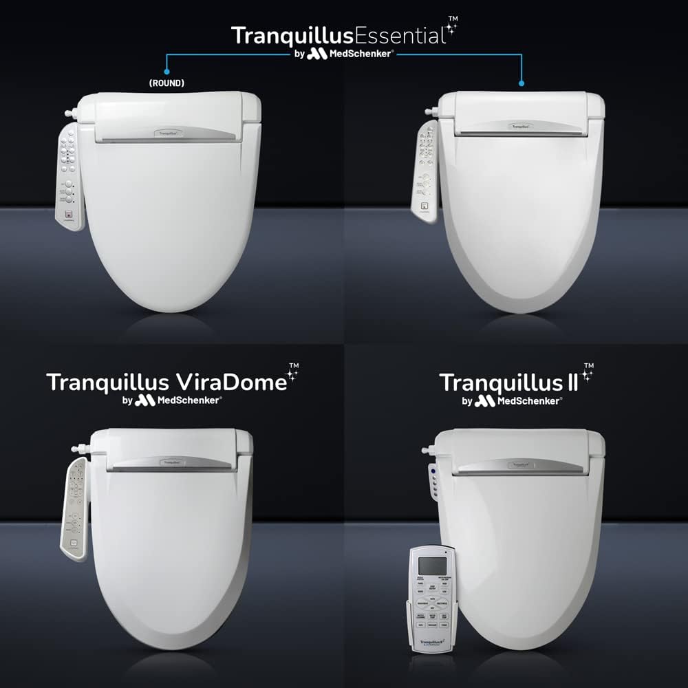 Tranquillus Essential Round Bidet - Water and Air Adjustable Toilet Seat, Electric Bidet - ADA Compliant Seat, Heated with Dryer - Easy DIY Installation, Soft Close Lid - Made in Korea