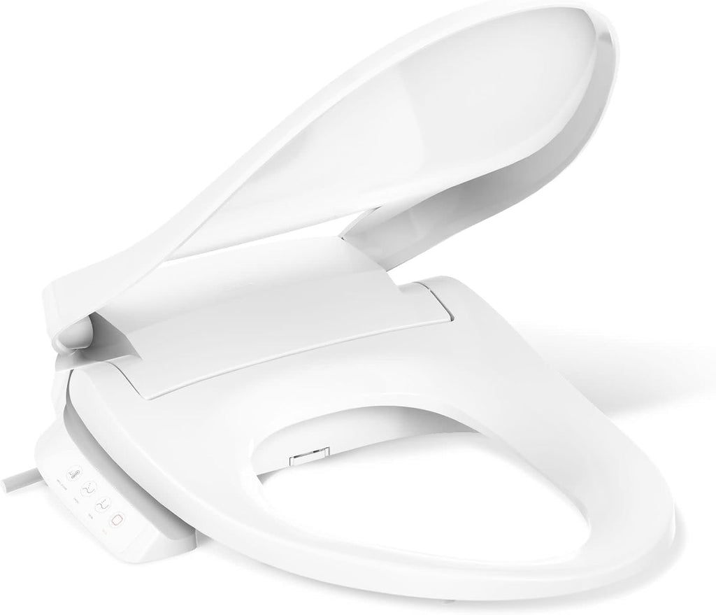 Kohler PureWash E525 Elongated Heated Bidet Toilet Seat, White, Warm Water, Quiet-Close Lid, Self-Cleaning Wand, Adjustable Water Pressure, Side Panel Controls, Easy Installation Bidet Attachment