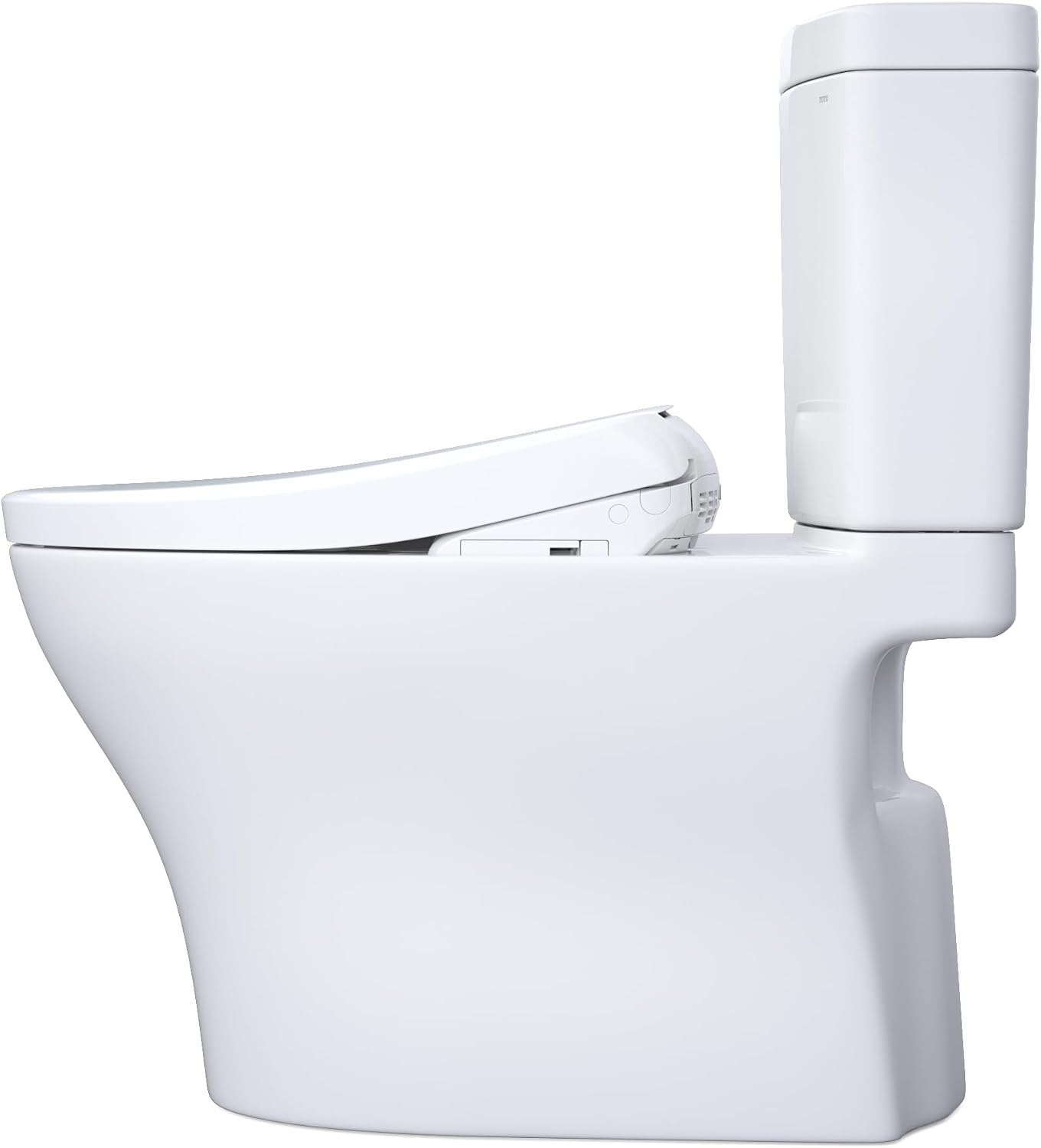 TOTO® WASHLET®+ Aquia® IV Two-Piece Elongated Dual Flush 1.28 and 0.9 GPF Toilet with S7 Contemporary Bidet Seat, Cotton White - MW4464726CEMFGN#01