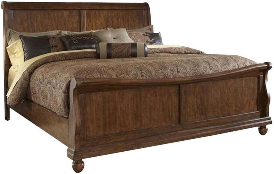 Liberty Furniture Industries Rustic Traditions King Sleigh Bed, Cherry