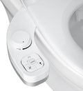 Non Electric Bidet Toilet Seat Attachment with Self Cleaning Nozzle Frontal and Rear Wash Feature