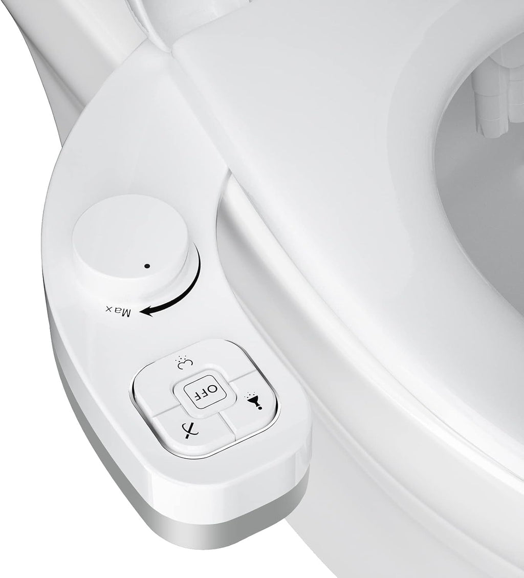 Non-Electric Bidet - Self Cleaning Nozzle (Frontal and Rear Wash) Bidet Toilet Seat Attachment