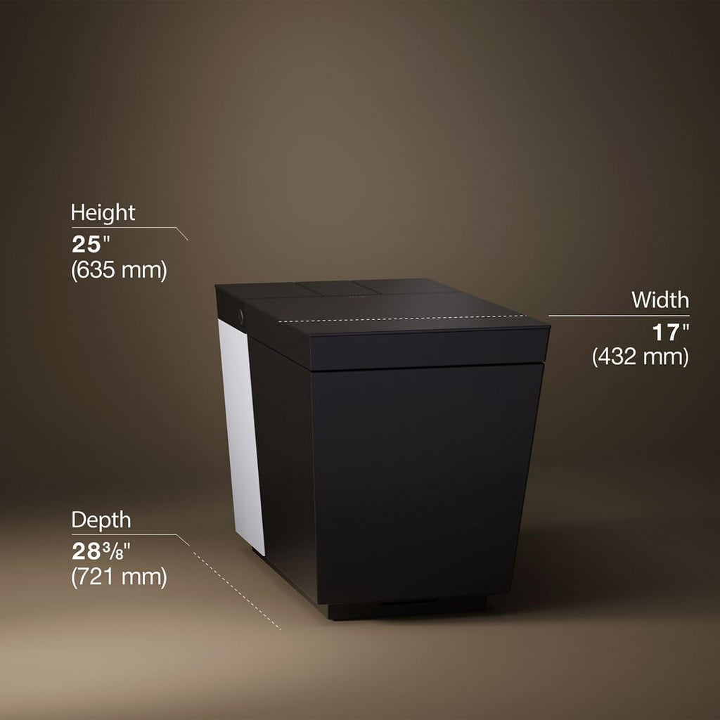 KOHLER K-30754-PA-HB1 NUMI® 2.0 Comfort Height® Smart Toilet With Bidet Built In, Bidet Toilet Seat, Dual Flush, Quiet Close, Hands-Free Opening, Honed Black