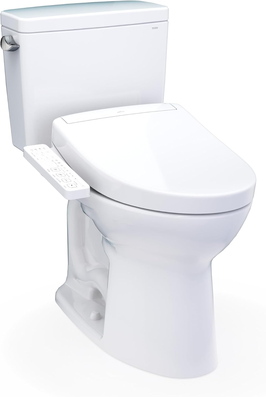 TOTO® Drake® WASHLET®+ Two-Piece Elongated 1.6 GPF TORNADO FLUSH® Toilet with S2 Bidet Seat, Cotton White - MW7763346CSG#01