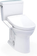 TOTO® Drake® WASHLET®+ Two-Piece Elongated 1.6 GPF Universal Height TORNADO FLUSH® Toilet with S2 Bidet Seat, Cotton White - MW7763346CSFG#01