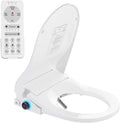 Electric Bidet Toilet Seat Round,24V Low-Voltage Heated Seat Instant Warm Water Wash & Warm Air Dryer,Self-Cleaning Nozzle,Remote Control,Soft Close Lid,Smart Bidet for Standard Round Toilets