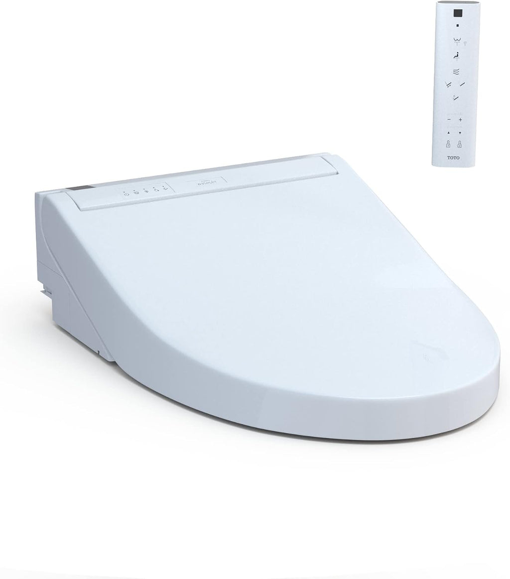 TOTO SW3083#01 WASHLET C5 Round Electronic Bidet Toilet Seat, C5Round, Cotton White & SW3084#01 WASHLET C5 Electronic Bidet Toilet Seat with PREMIST and EWATER+ Wand Cleaning, Elongated, Cotton White