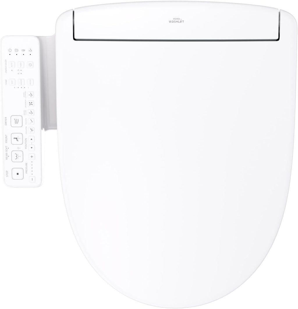 TOTO® WASHLET® S2 Electronic Bidet Toilet Seat with Instantaneous Water Heating, PREMIST and EWATER+ Wand Cleaning, Round, Cotton White - SW3345#01