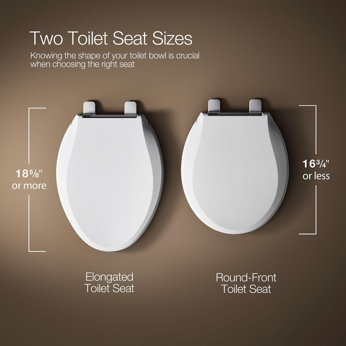 KOHLER K-26802-0 Impro ReadyLatch Quiet Close Round Toilet Seat, White Toilet Seat, Grip-Tight Bumpers, New Home Essentials, Slam Prevention (Pack of 2)