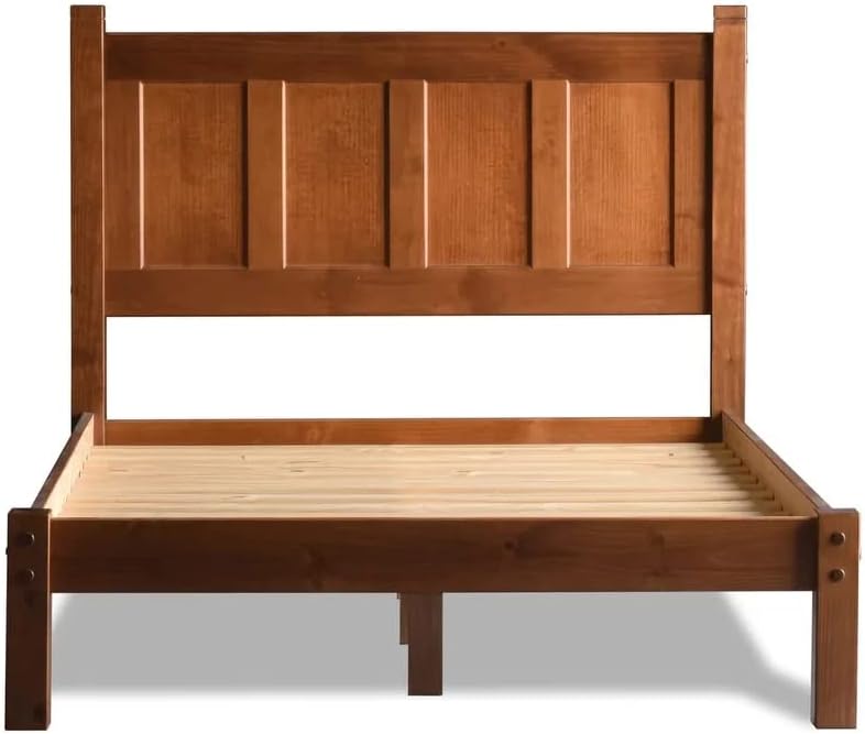 Grain Wood Furniture Shaker Solid Wood Panel Platform Bed, Queen Size, Cherry