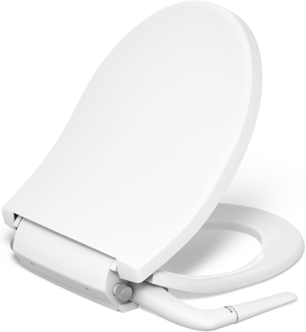 Kohler PureWash M250 Manual Round Bidet Toilet Seat, White, Quiet-Close Lid Prevents Slamming, Easy Installation with Quick-Release Hinges, Adjustable Spray Position & Pressure