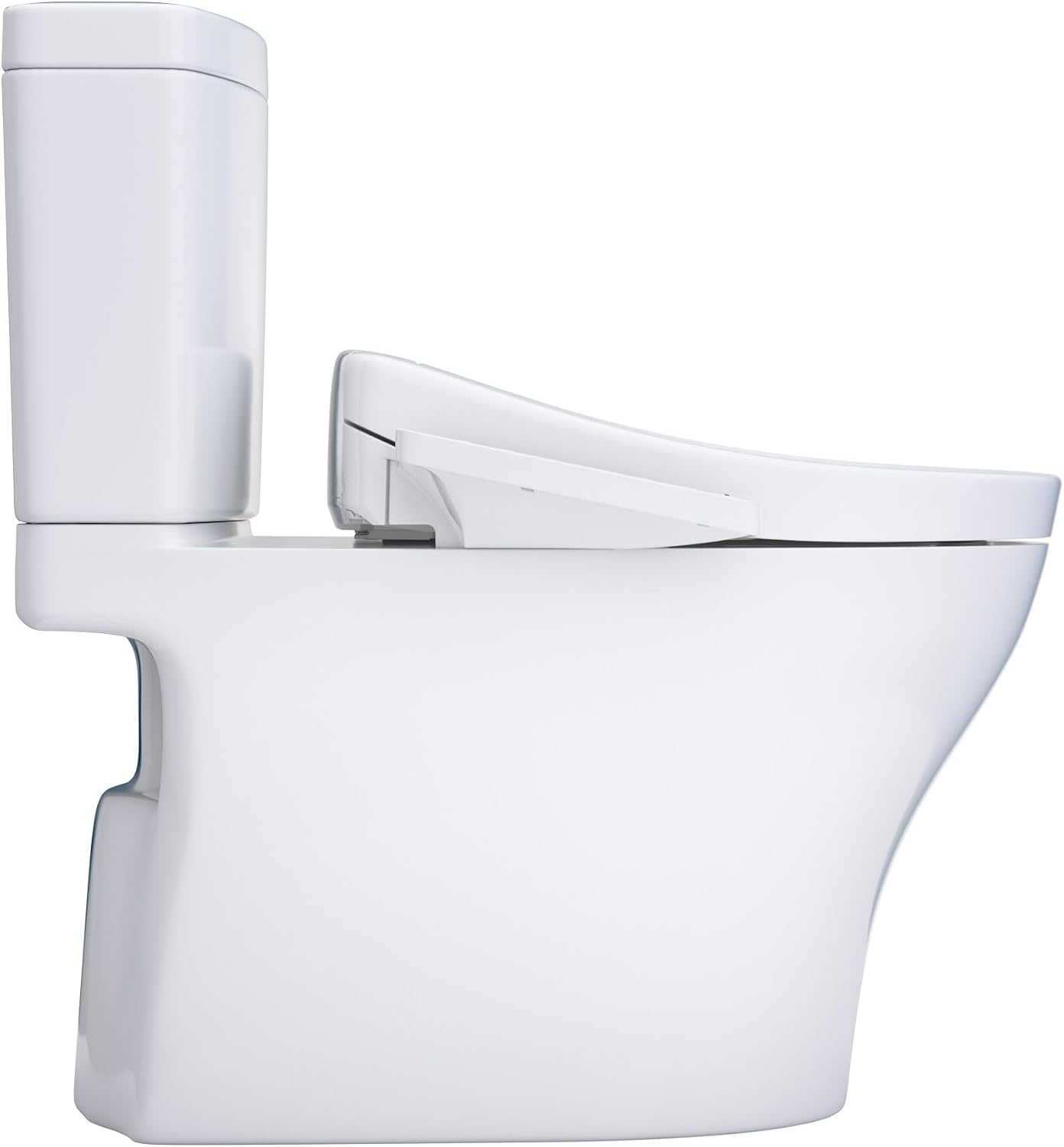 TOTO® WASHLET®+ Aquia® IV Two-Piece Elongated Universal Height Dual Flush 1.28 and 0.9 GPF Toilet and WASHLET S2 Bidet Seat, Cotton White - MW4463346CEMFGN#01