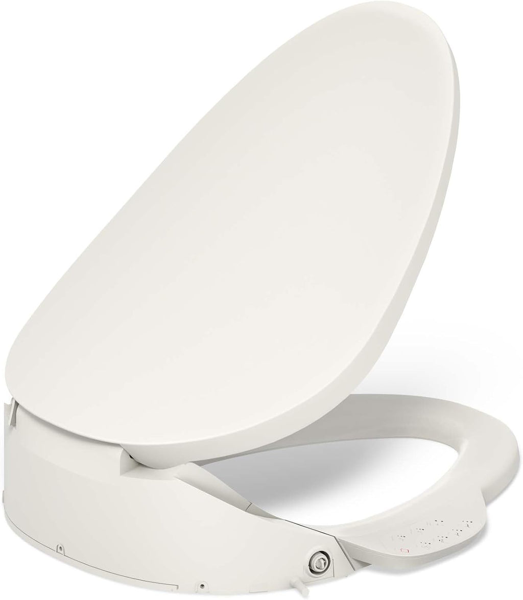 Kohler PureWash E750 Elongated Heated Bidet Toilet Seat, Touchscreen Remote Control, Biscuit, Quiet-Close Grip-Tight Lid, Self-Cleaning Wand, Warm Water Bidet, Adjustable Water Pressure, Nightlight