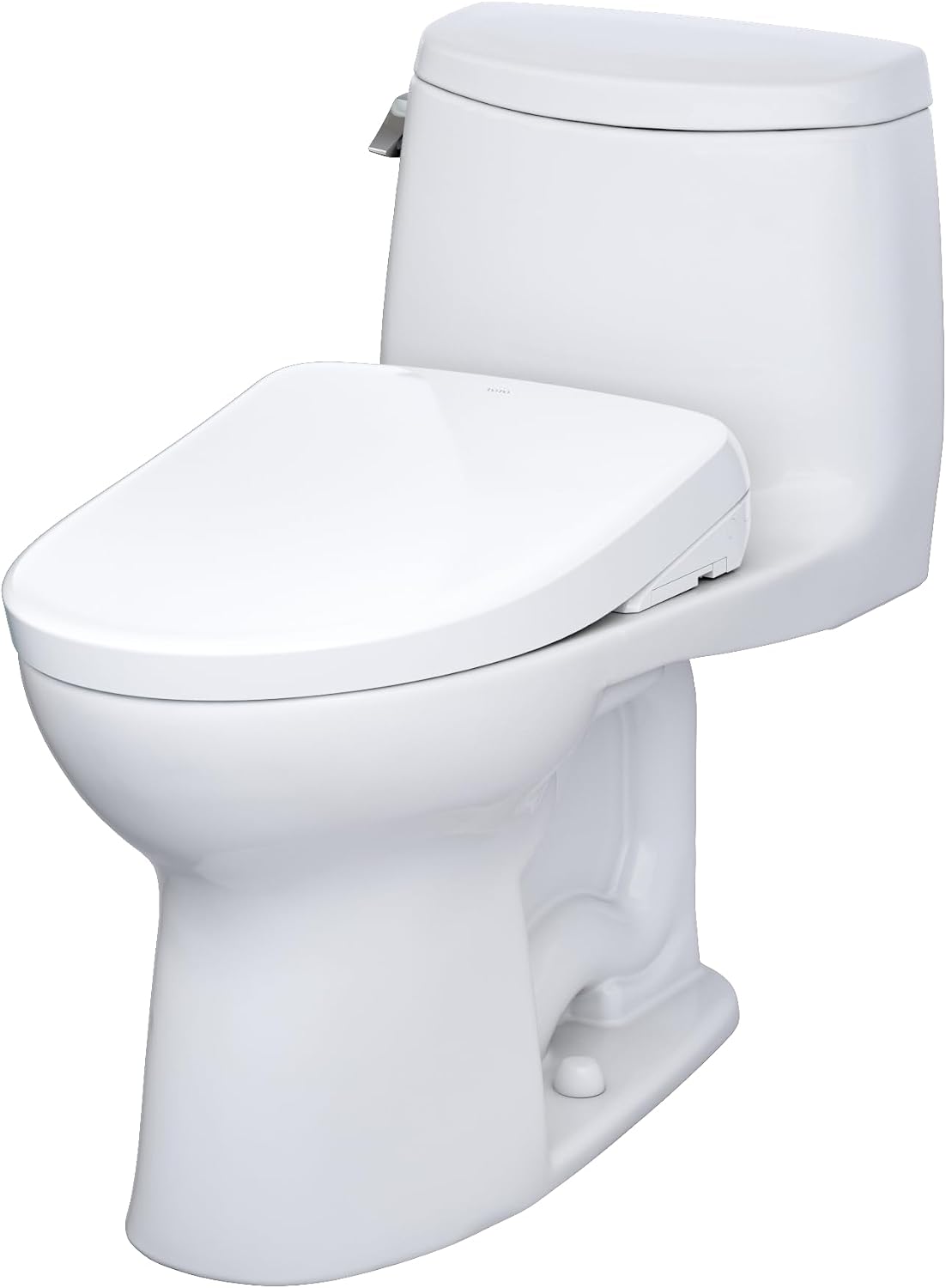 TOTO® WASHLET®+ UltraMax® II One-Piece Elongated 1.28 GPF Toilet with Auto Flush WASHLET®+ S7A Contemporary Bidet Seat, Cotton White - MW6044736CEFGA#01