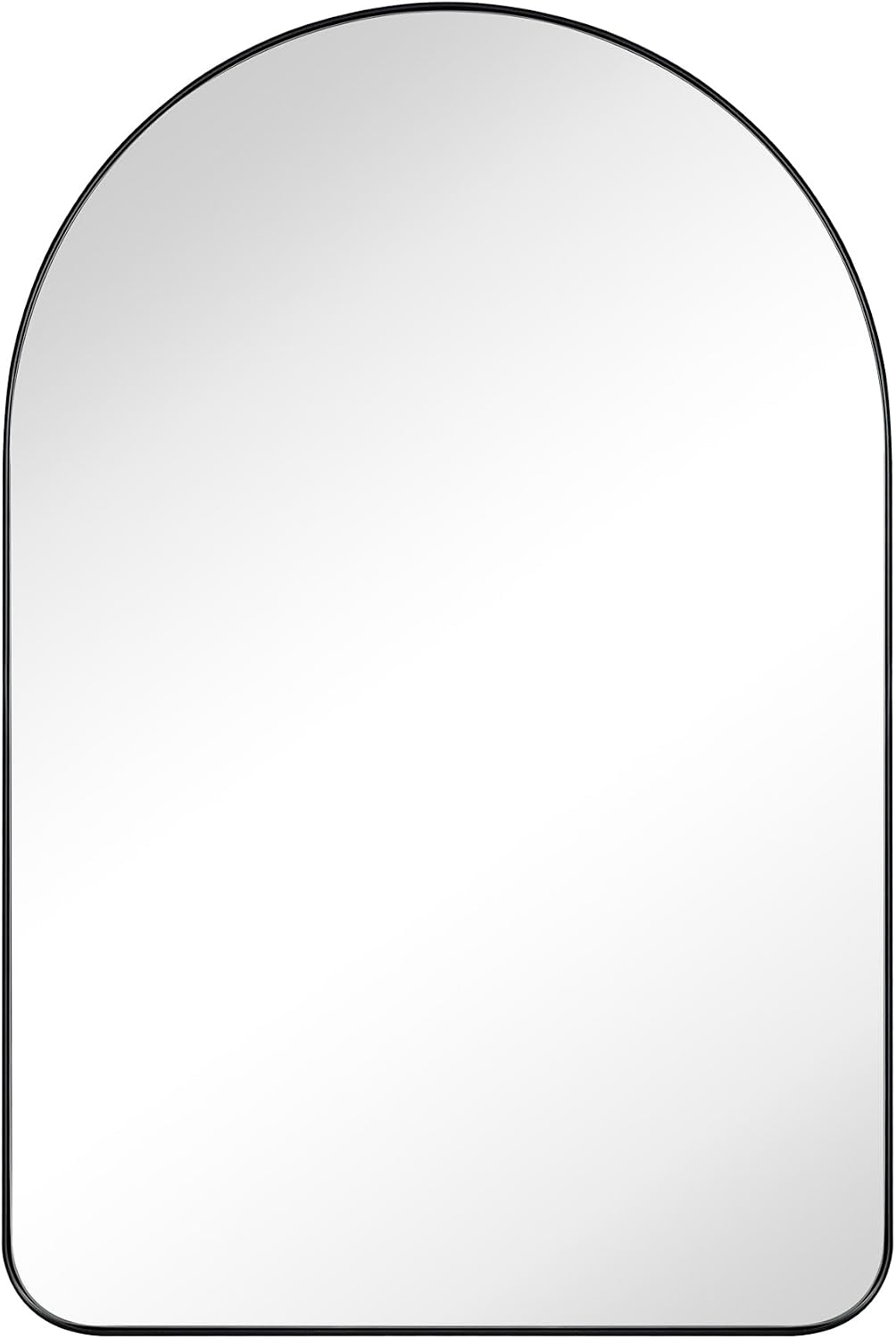 Matt Black Arched Recessed Bathroom Medicine Cabinet with Mirror Stainless Steel Metal Framed Rectangular Bathroom Cabinet with Mirror 20x30''