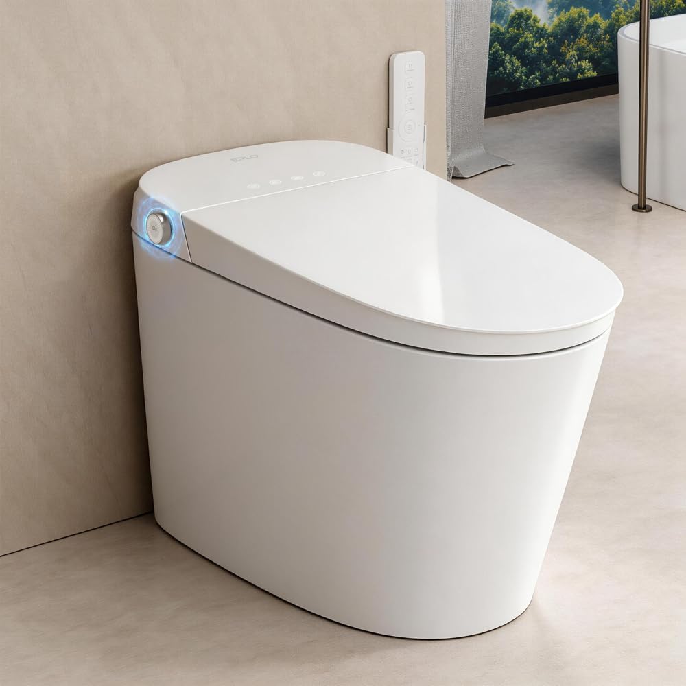 EPLO Smart Toilet Bidet with Tank Built In,Auto Open Close Lid,ADA Comfort Height,Dual Auto Flush,1000 Gram MaP Flushing Score,Heated seat,Modern Elongated One Piece Bidet Toilets Combo U8PRO