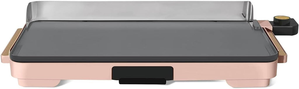 XL Electric Griddle 12' x 22' – Non-Stick, Family Size, Adjustable Temperature, Removable Drip Tray (Rose)