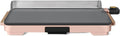XL Electric Griddle 12' x 22' – Non-Stick, Family Size, Adjustable Temperature, Removable Drip Tray (Rose)