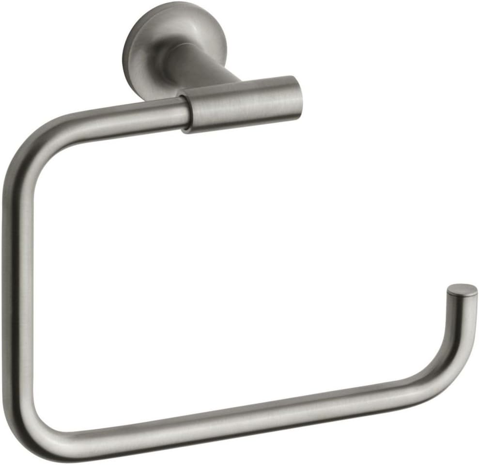 KOHLER 14441-BN Purist Towel Ring, Wall-Mount Towel Ring, Bathroom Towel Holder, Vibrant Brushed Nickel