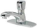 Zurn Z86100-XL-CP4-3M AquaSpec Single-Hole Metering Faucet, 0.5 GPM Vandal-Resistant Pressure-Compensating Spray, Push-Button, 4' Cover Plate, Chrome