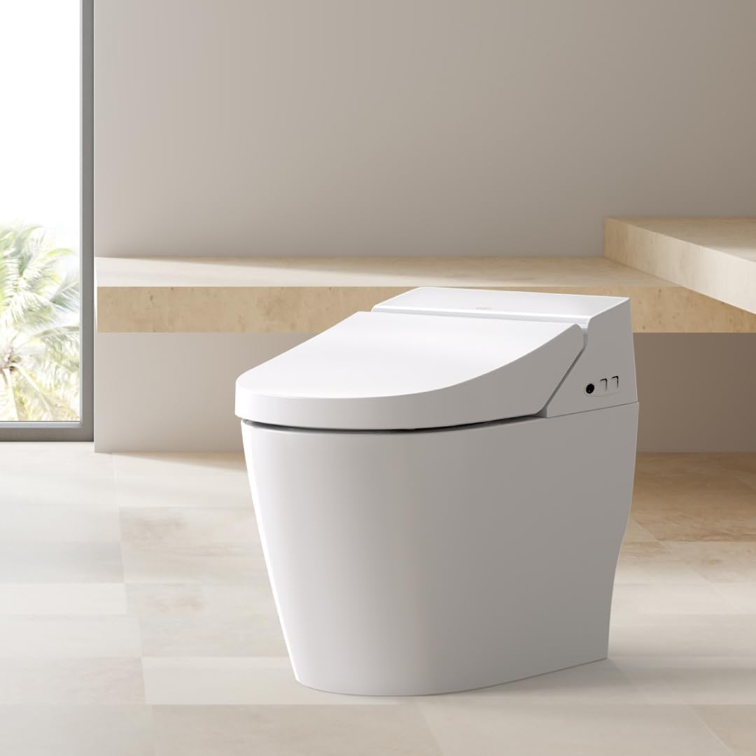 VOVO STYLEMENT TCB-8200SA Smart Toilet for bathrooms, Elongated One Piece Toilet with Auto Open/Close Lid, 1.12 GPF, Auto Dual Flush, ADA Chair Height, Heated Seat, Made in Korea